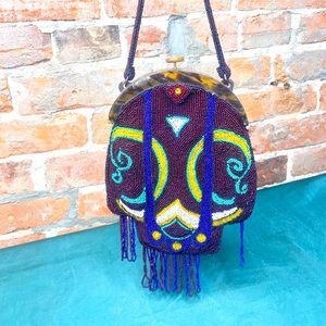 Victorian style Belgium glass beaded purse late.